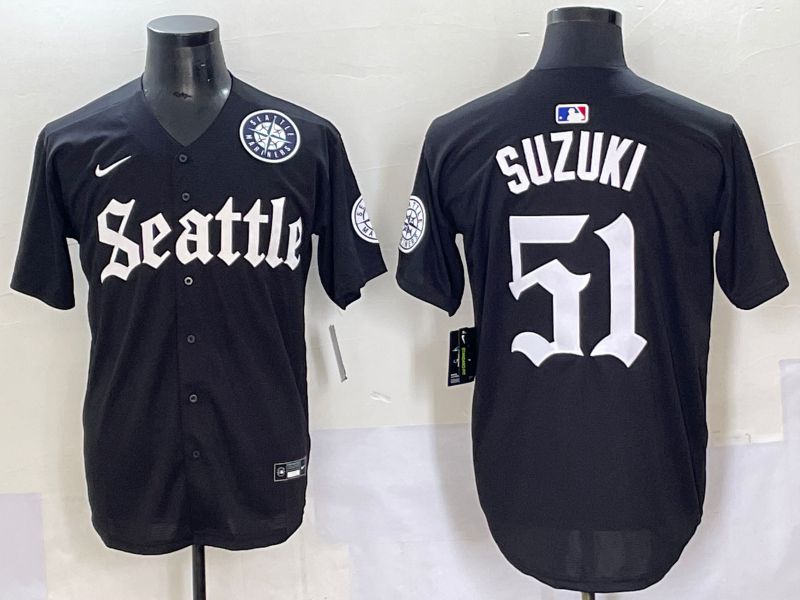 Men 2025 Seattle Mariners #51 Suzuki Five generations Joint Name Nike MLB Jersey style 11